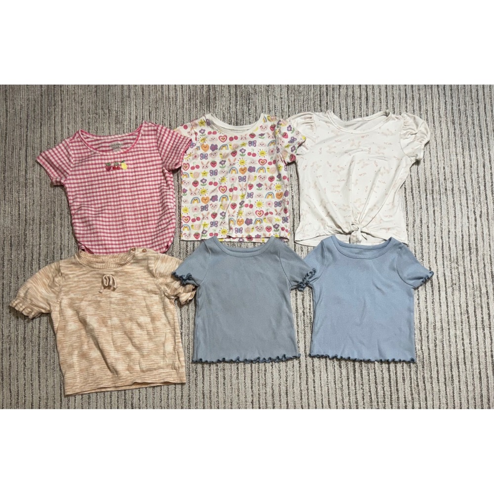 Toddler Girl Shirt Bundle 2T 24M Cat & Jack H&M Garanimals 6 Pc Summer Tops